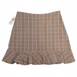 NWT Sunday Best Plaid Ruffle Hem Skirt